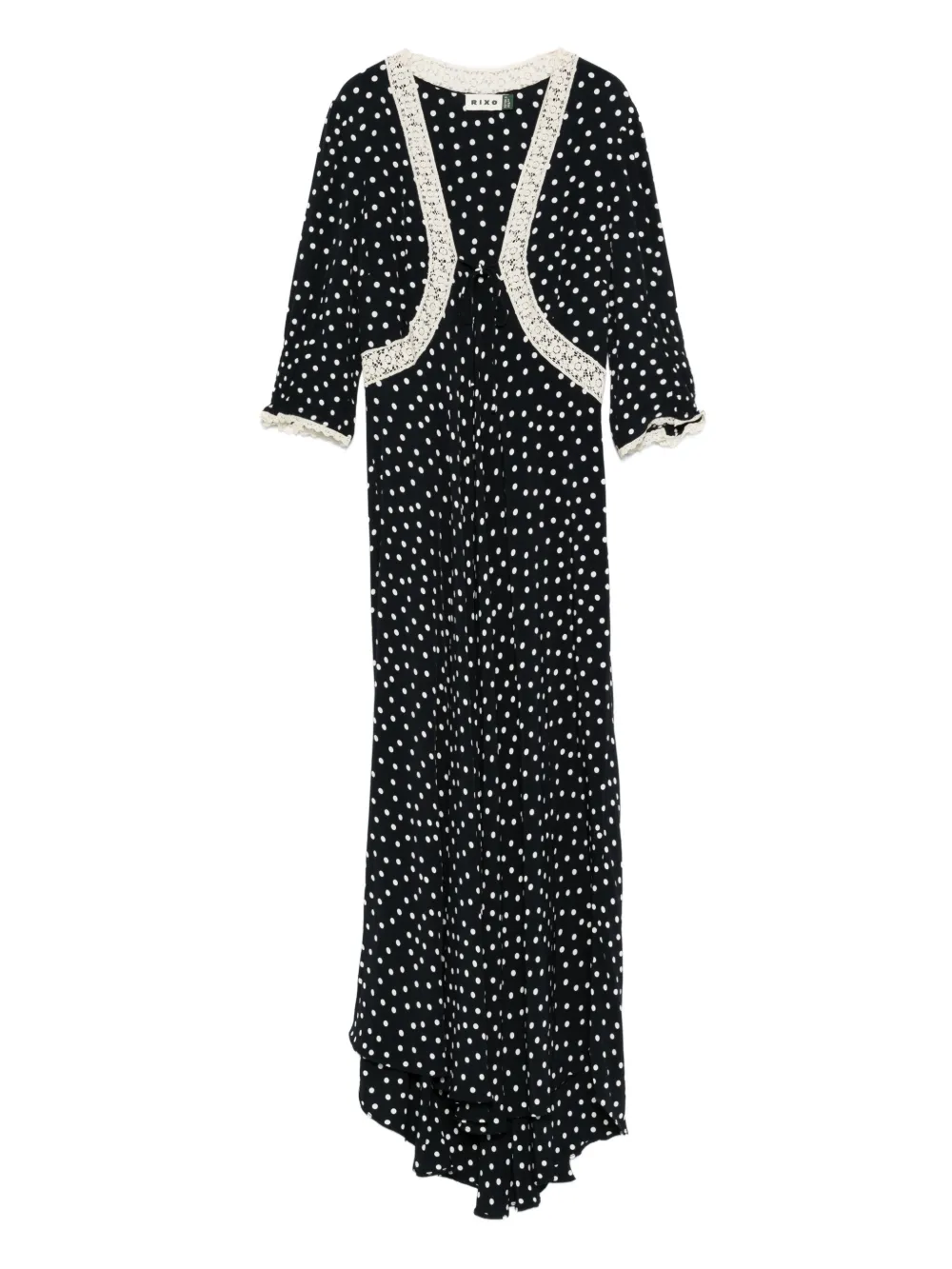 Rixo dotted lace dress - Nero