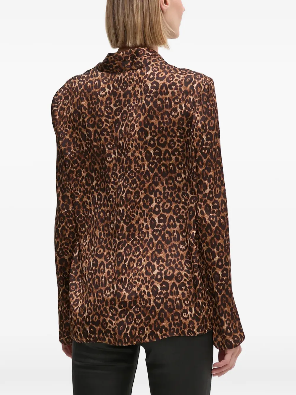  Joseph Ribkoff V-neck Animal-pattern Blouse - Brown 