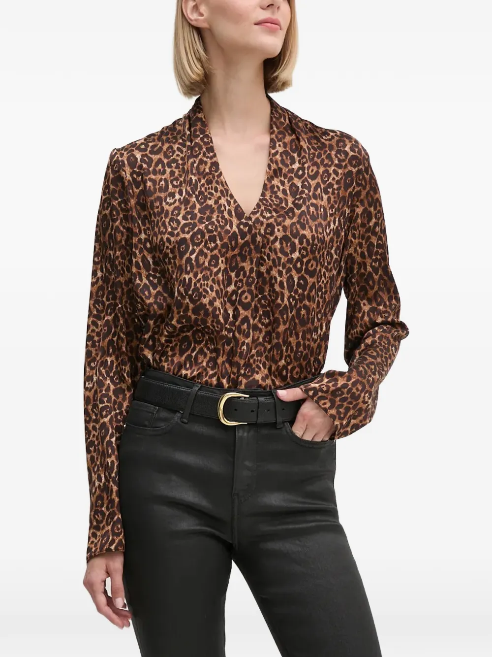 Joseph Ribkoff V-neck animal-pattern blouse | marrón | Image 1