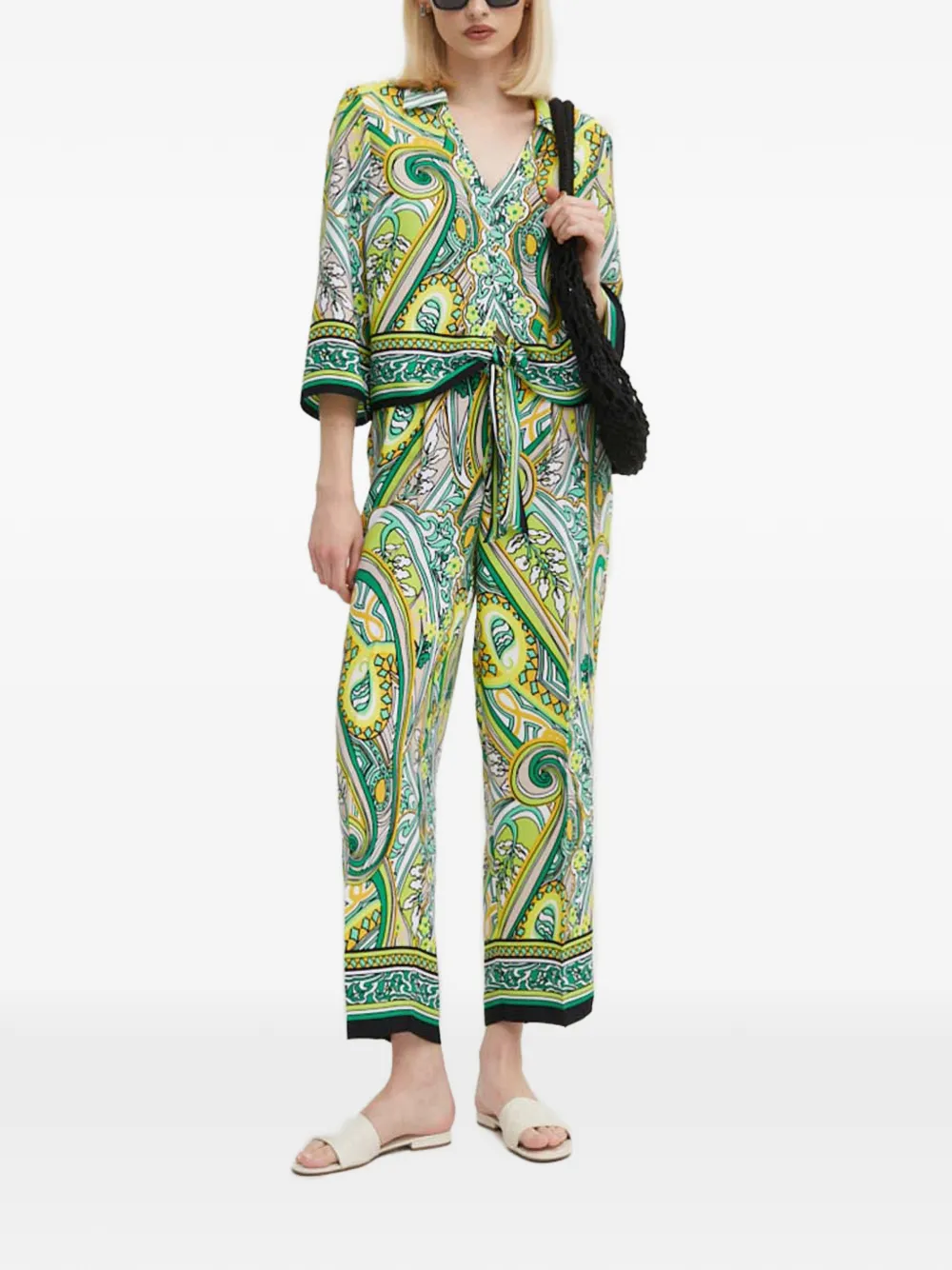 Joseph Ribkoff paisley-print trousers - Groen