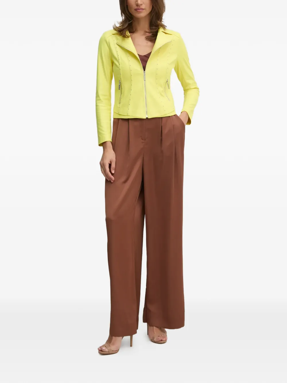Joseph Ribkoff pleated wide-leg trousers - Bruin