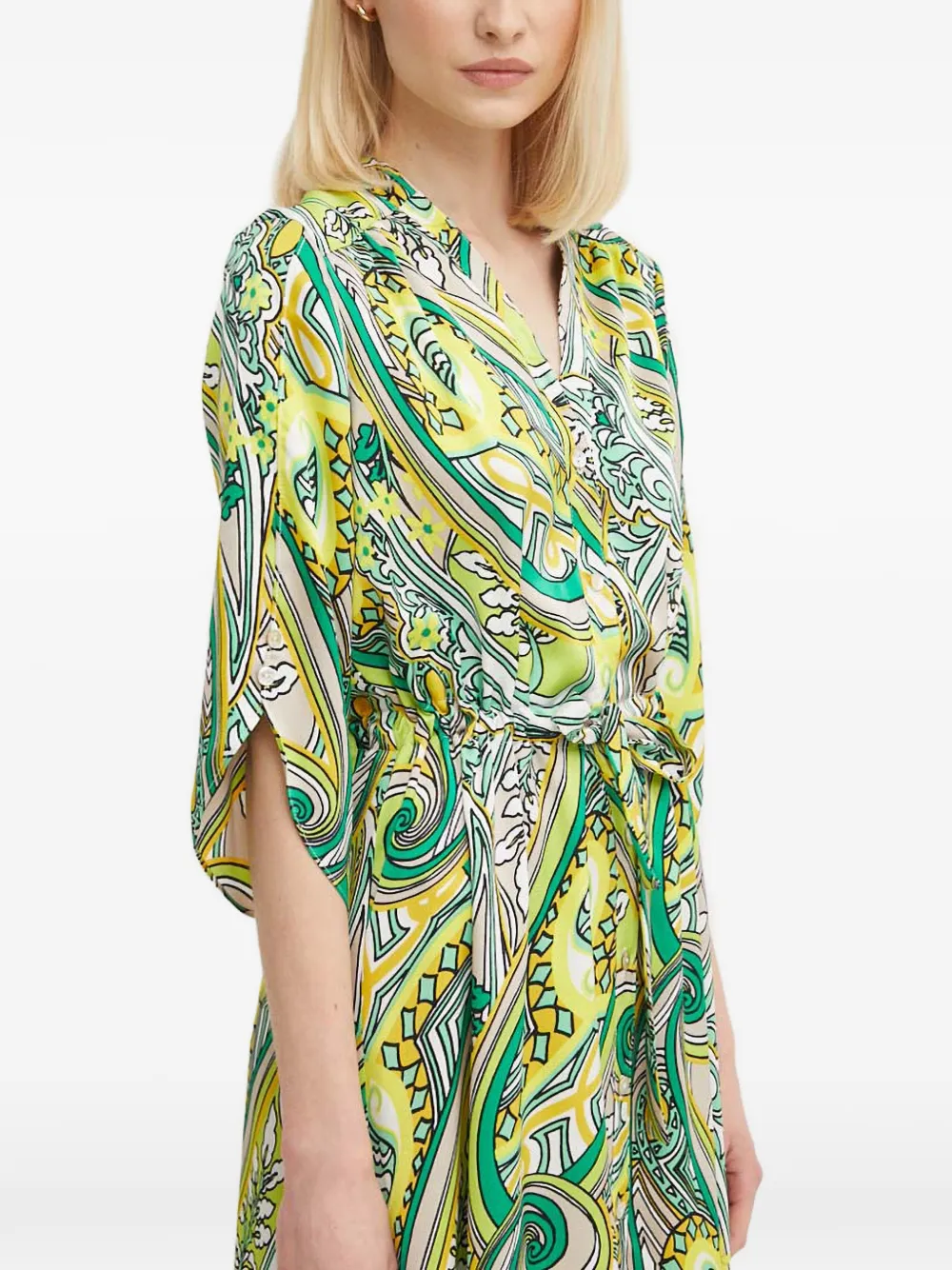 slim fit dress slacks Bethany Smocked Jersey Dress-Paradise Green, Paisley Heart