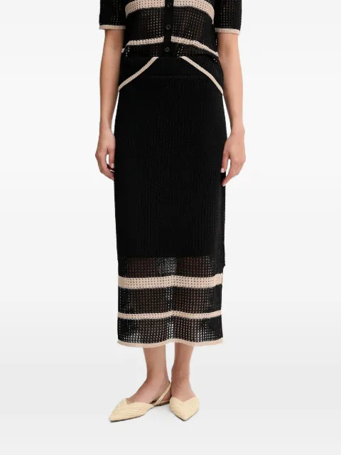 Joseph Ribkoff striped openwork skirt