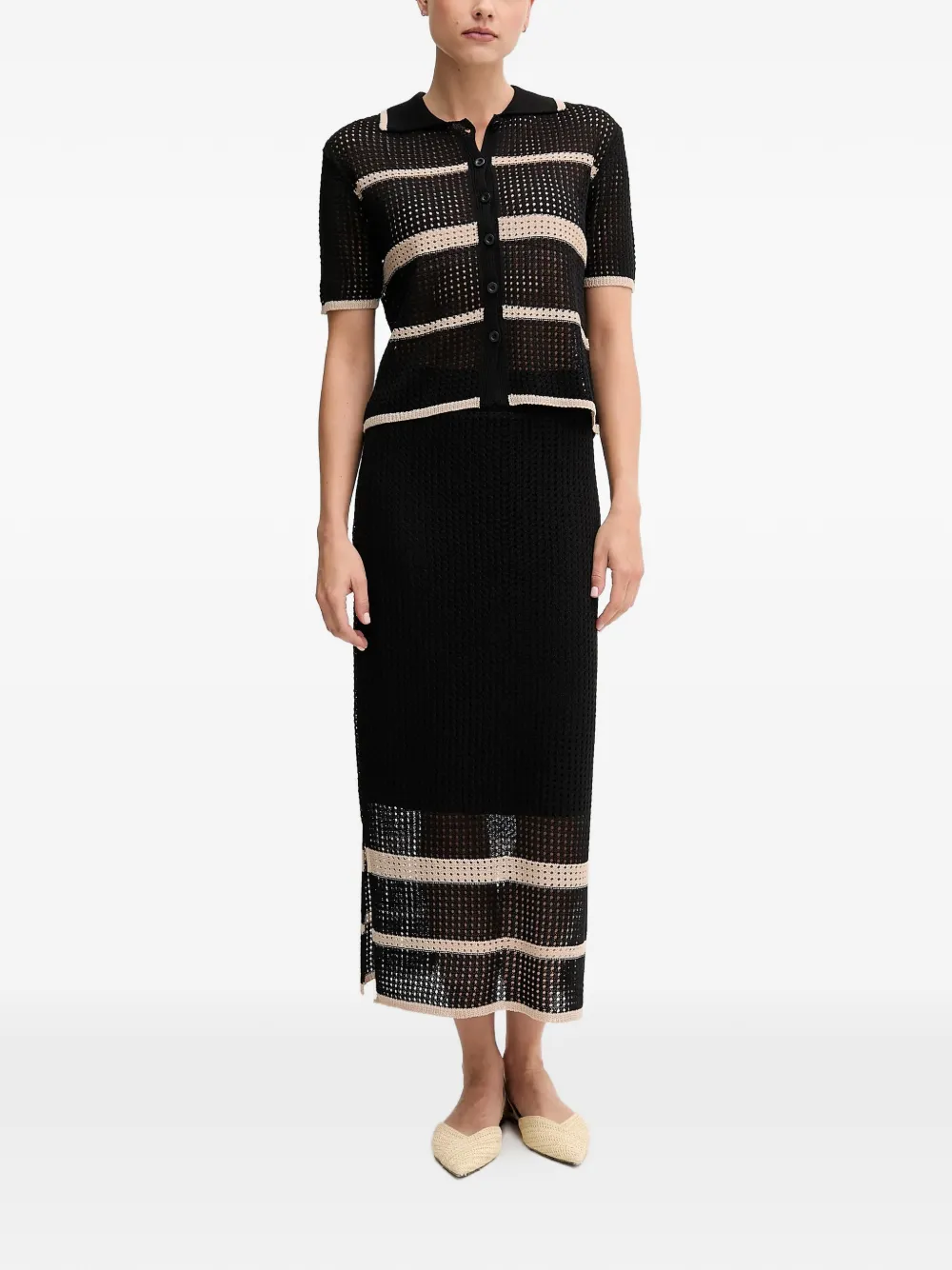 Joseph Ribkoff striped openwork skirt | Straight Skirts | Image 2