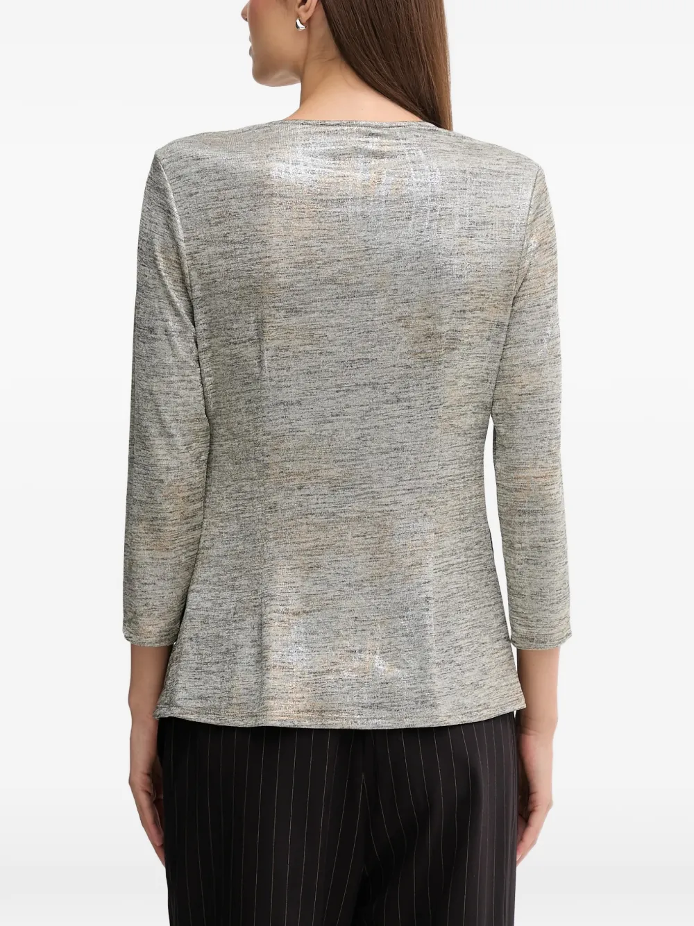  Joseph Ribkoff V-neck Draped Blouse - Grey 