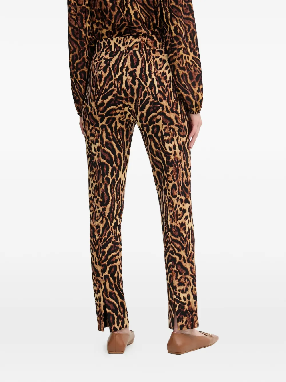  Joseph Ribkoff Animal-print Split-hem Trousers - Brown 