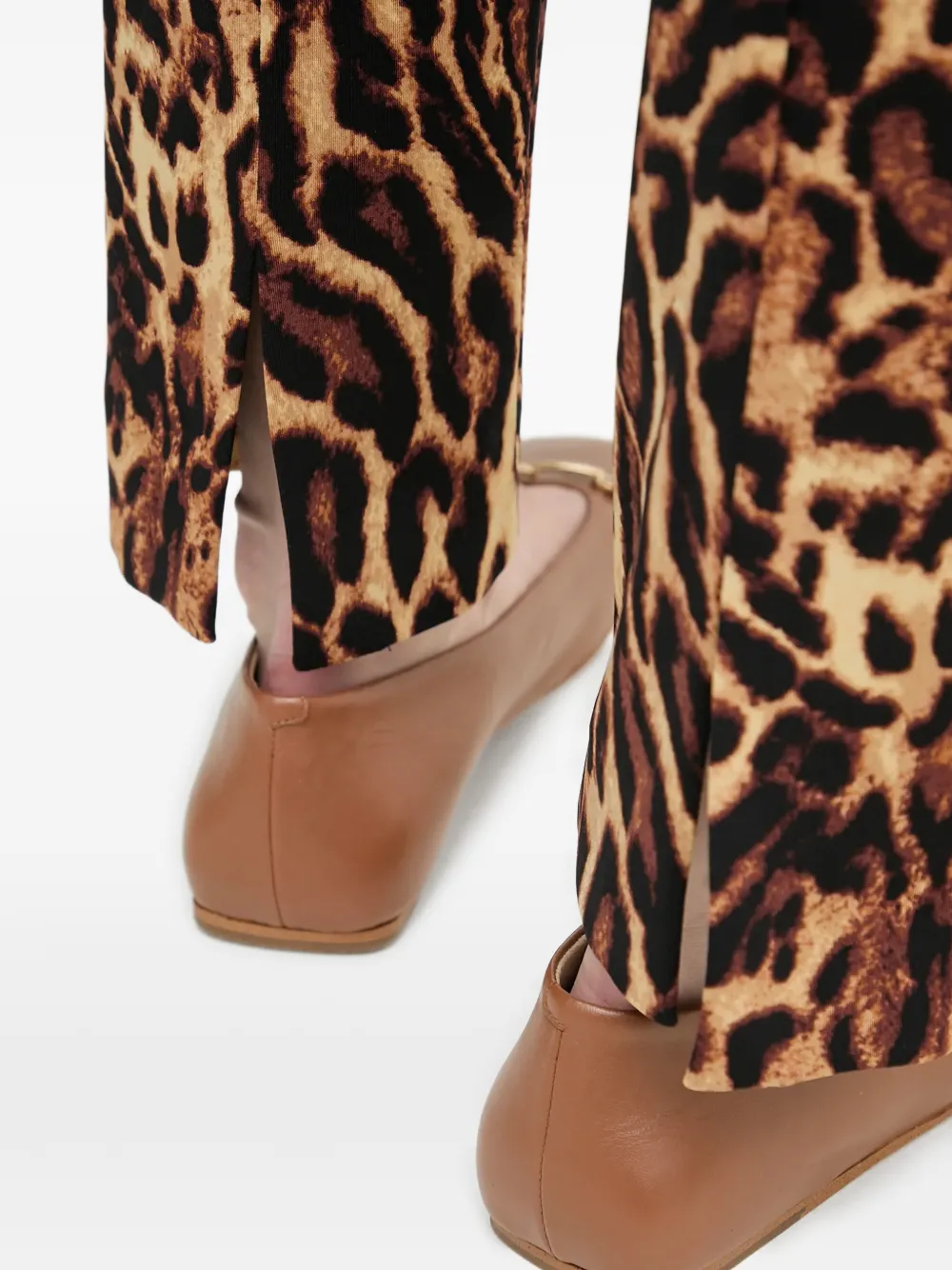 Joseph Ribkoff Broek met dierenprint en split in de zoom Bruin