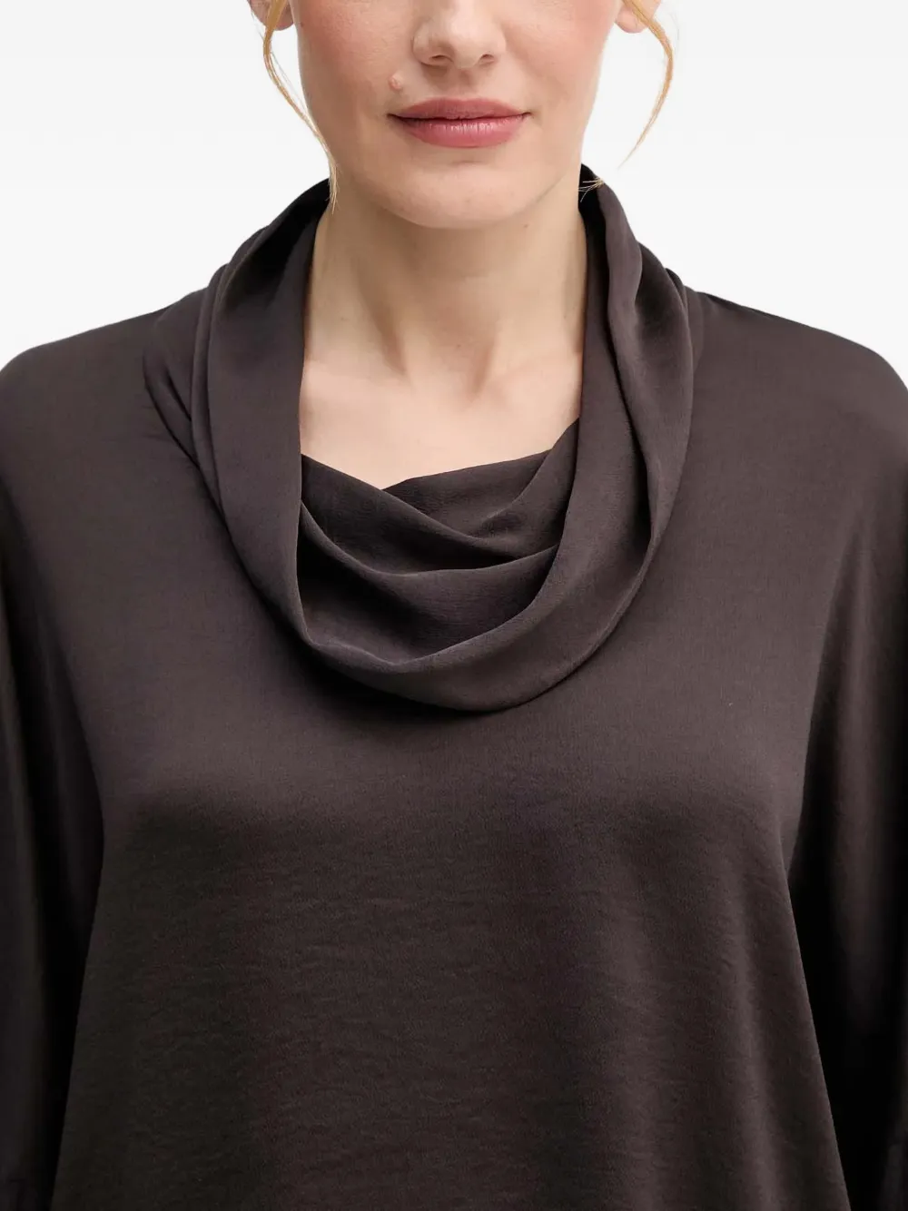 Cowl Neck Button Blouse
