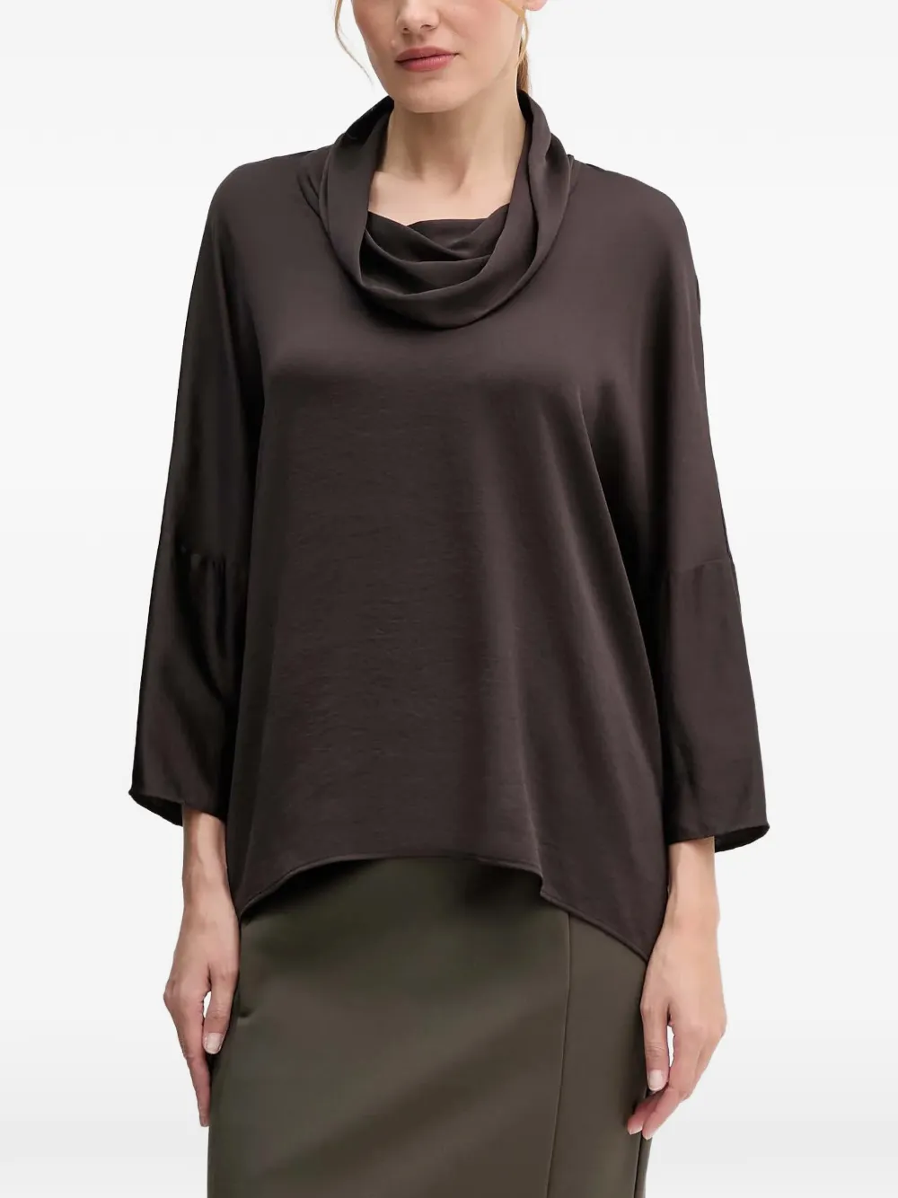 Joseph Ribkoff cowl neck button blouse | marrón | Image 1