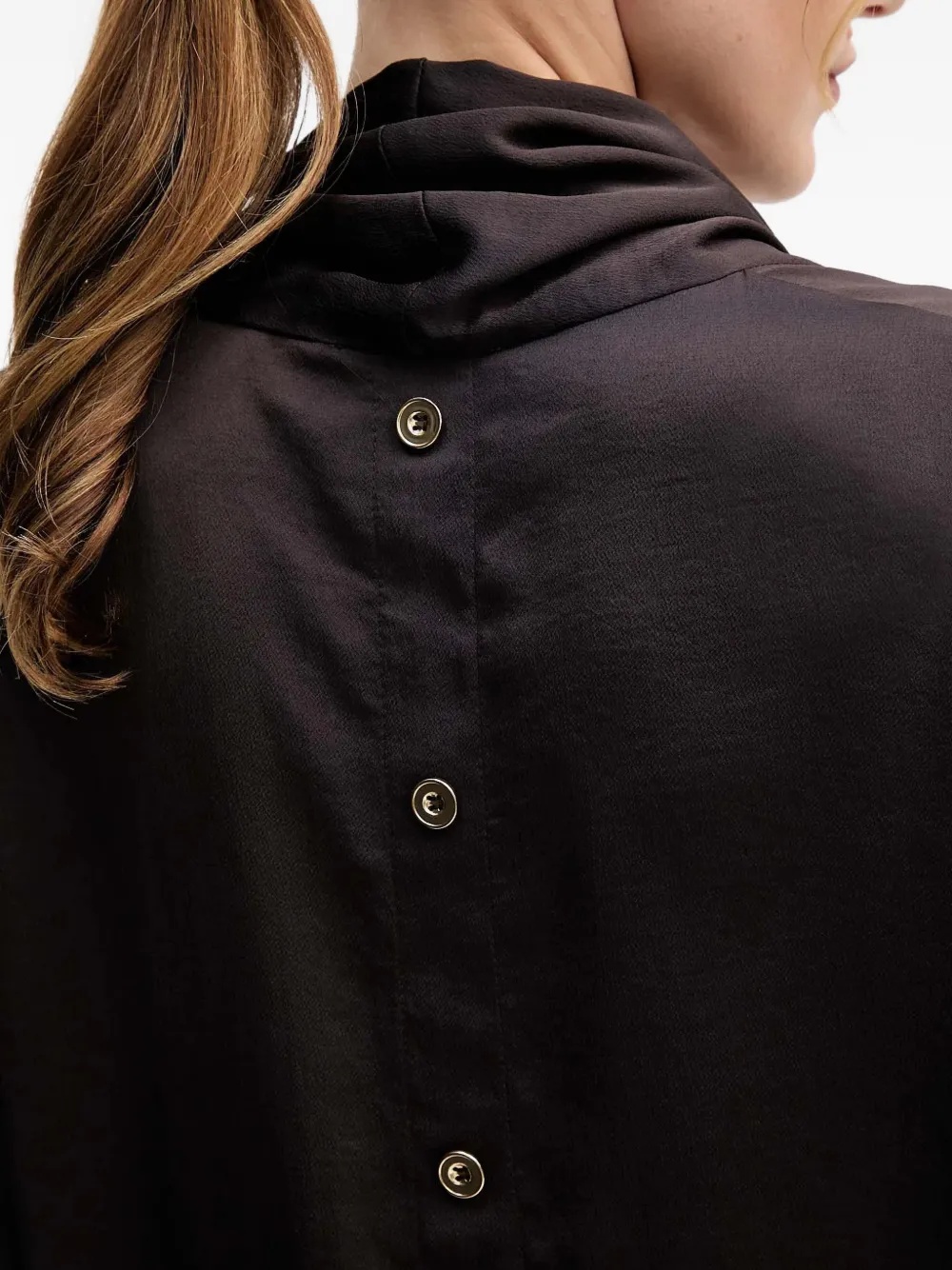 Cowl Neck Button Blouse