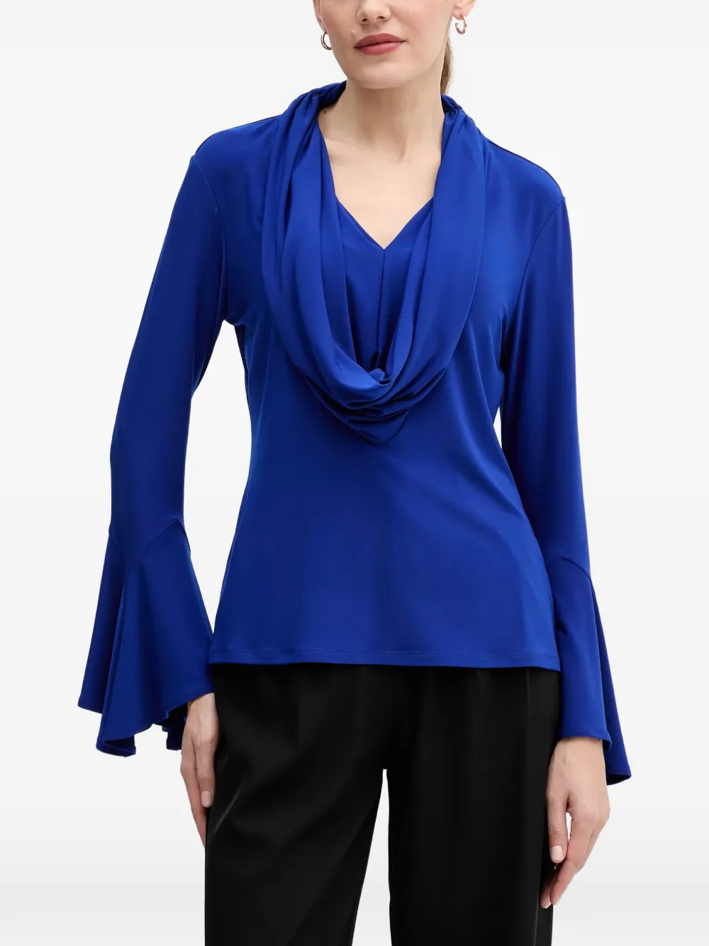 Joseph Ribkoff cowl-neck flared blouse - Blu