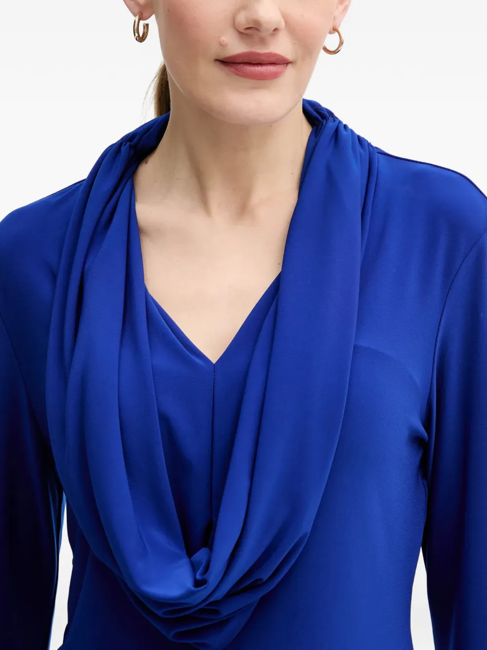 Cowl-Neck Flared Blouse