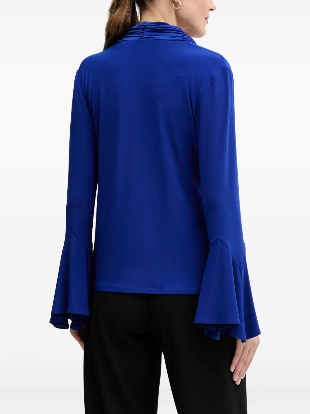 Cowl-Neck Flared Blouse