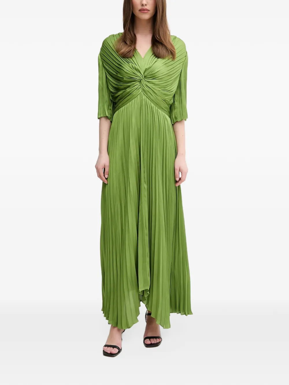 Joseph Ribkoff pleated twist-detail dress Groen