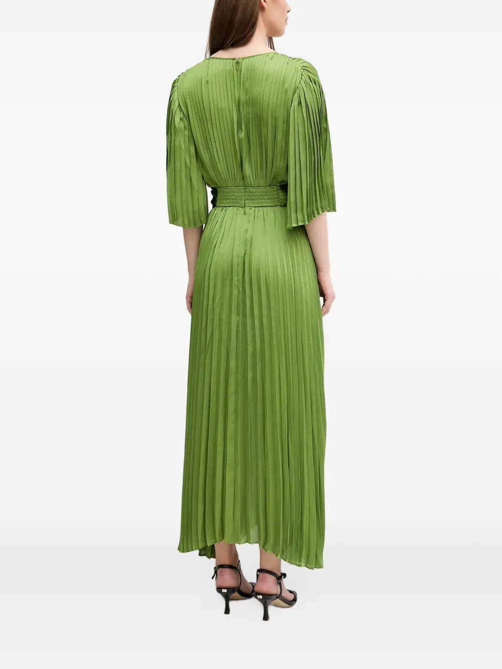Joseph Ribkoff pleated twist-detail dress Groen
