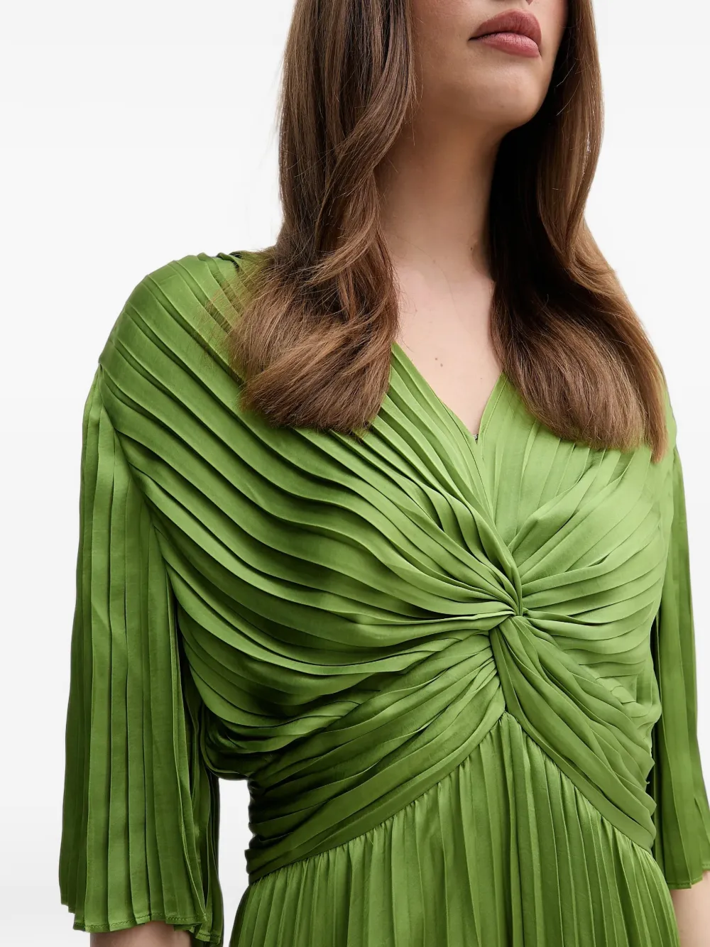 Joseph Ribkoff pleated twist-detail dress Groen