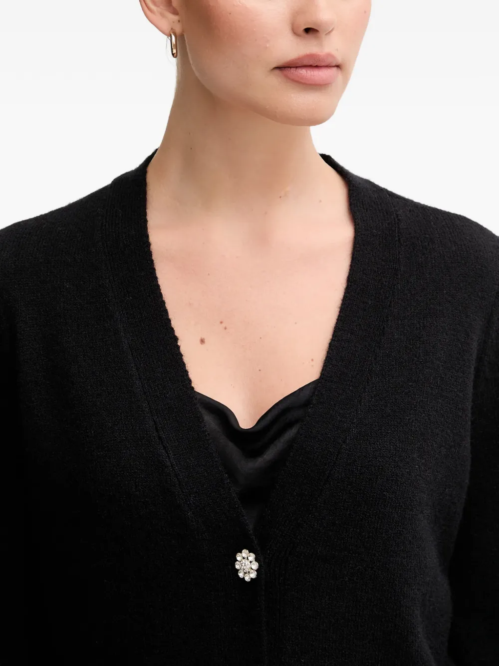 Joseph Ribkoff Vest met bloemdetail Zwart