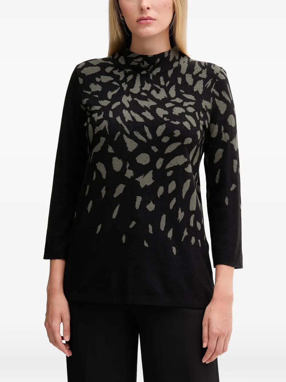 Joseph Ribkoff patterned sweater | Black | Image 1