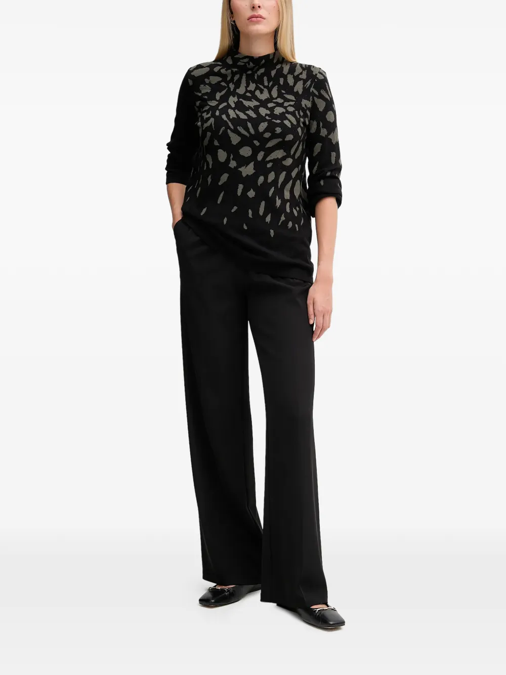  Joseph Ribkoff Patterned Sweater - Black 