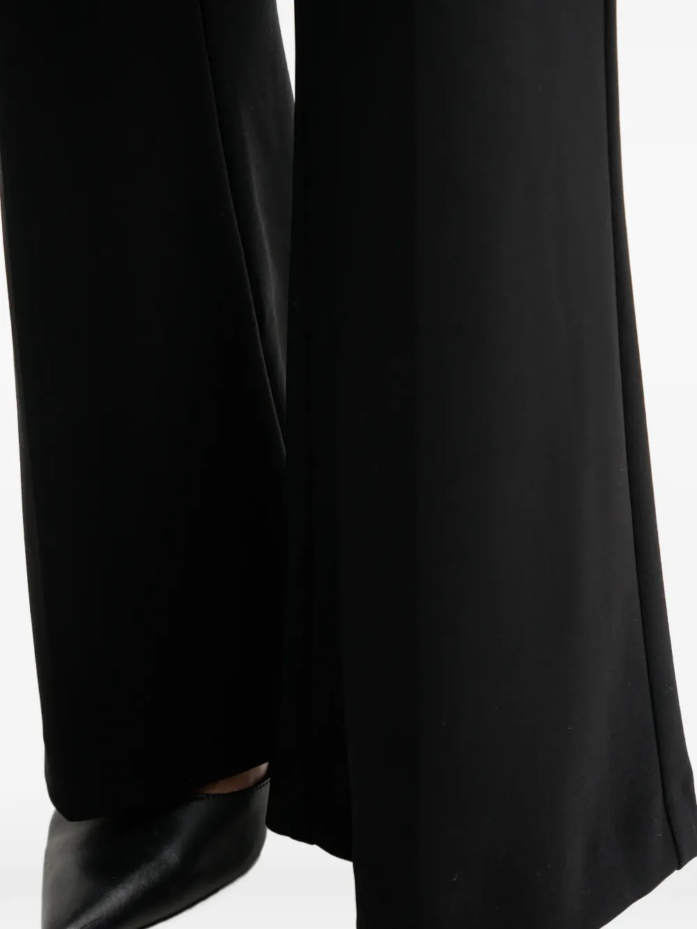 Elasticated-Waist Flared Trousers