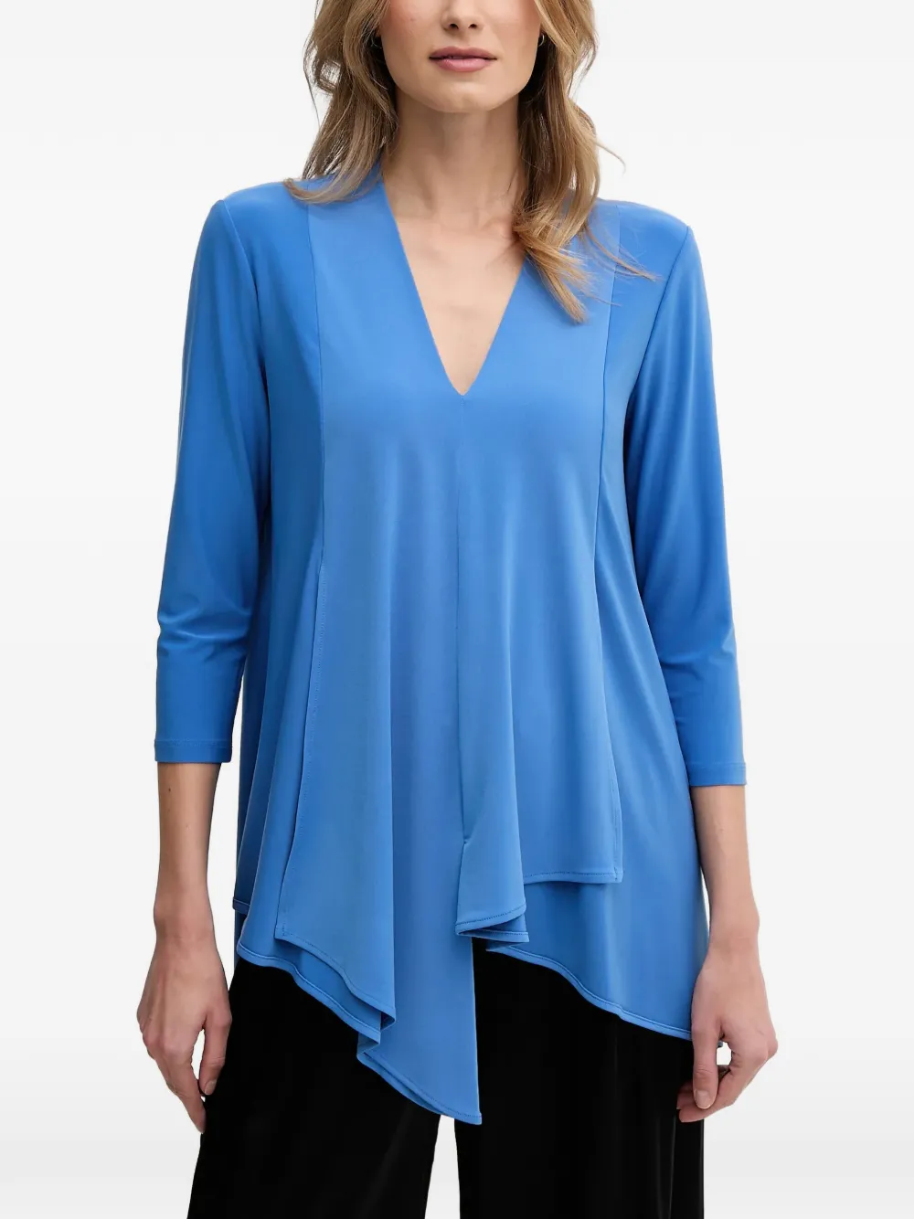 Joseph Ribkoff V-neck asymmetric top - Blu