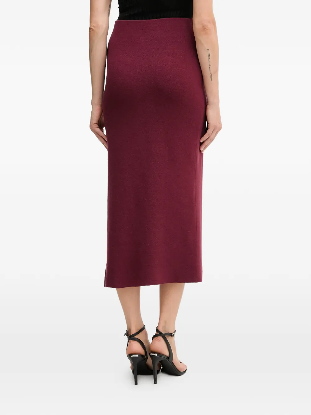  Joseph Ribkoff Slit-detail Midi Skirt - Red 