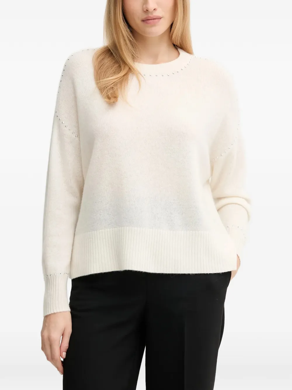 Joseph Ribkoff embellishments split sweater | Neutrals | Image 1