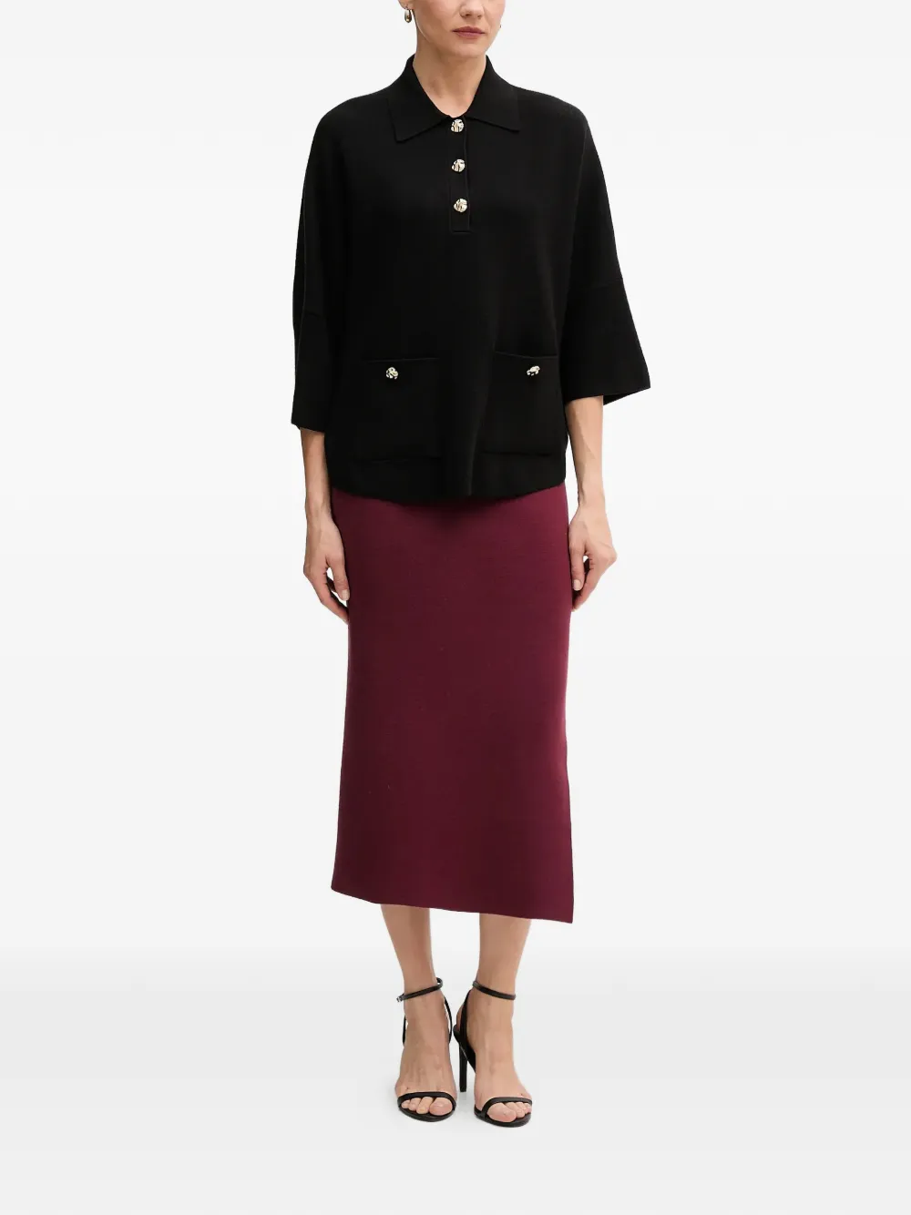 Joseph Ribkoff button-embellishment polo top | Playeras tipo polo | Image 2