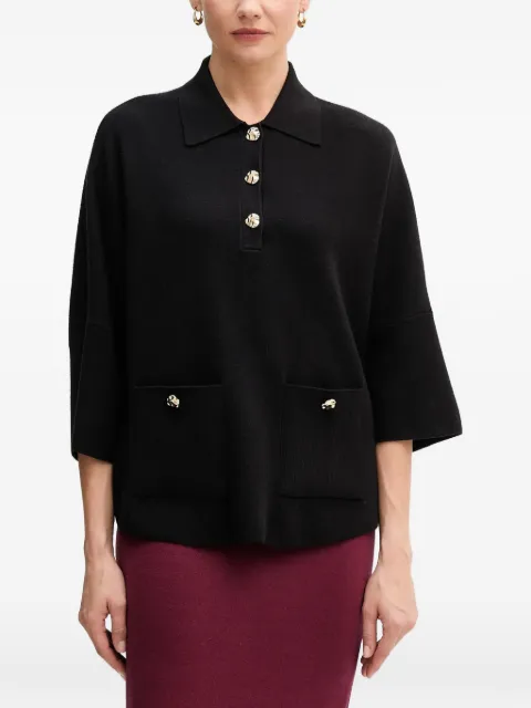 Joseph Ribkoff button-embellishment polo top