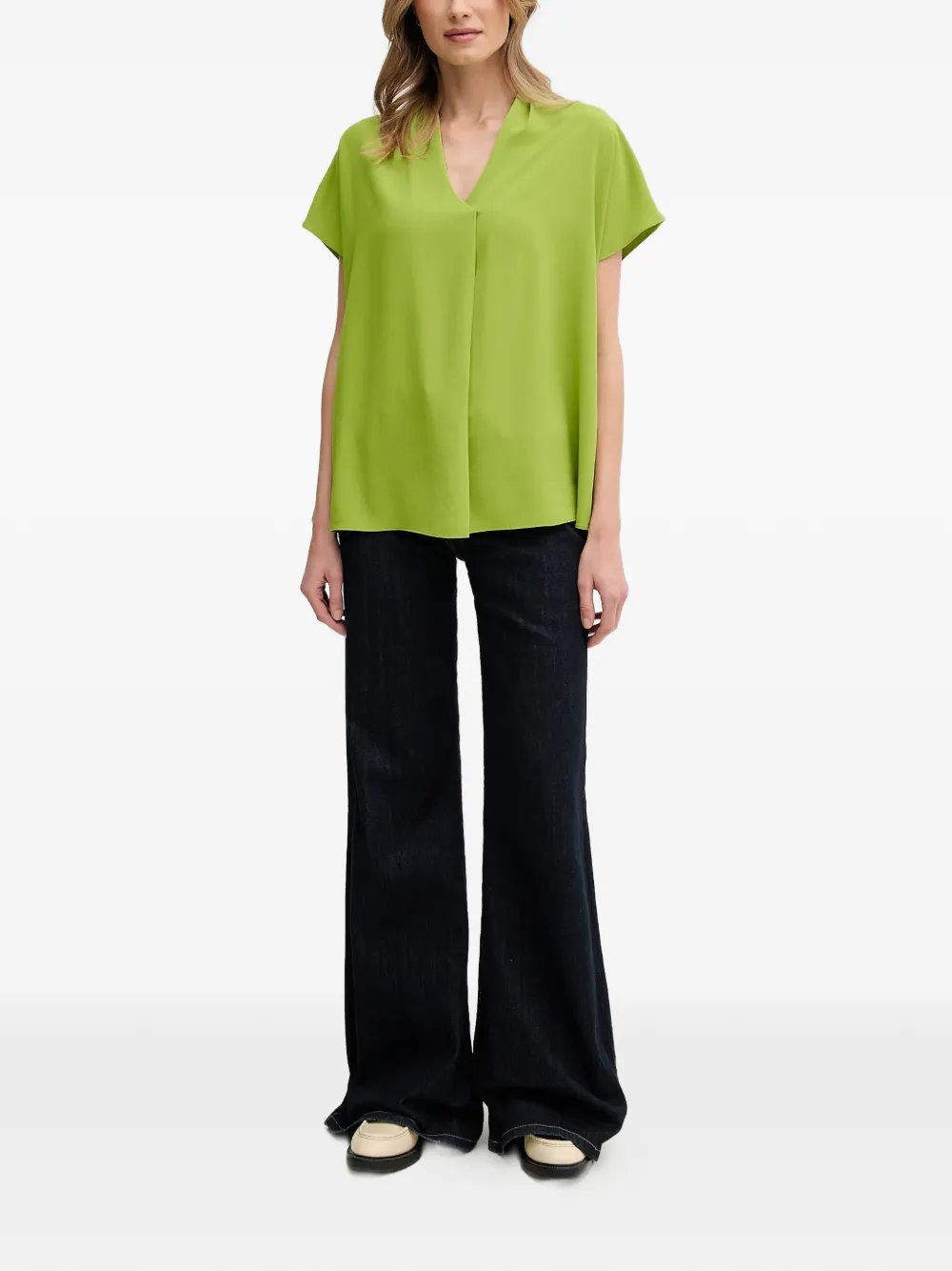 Joseph Ribkoff V-neck short-sleeve blouse - Groen