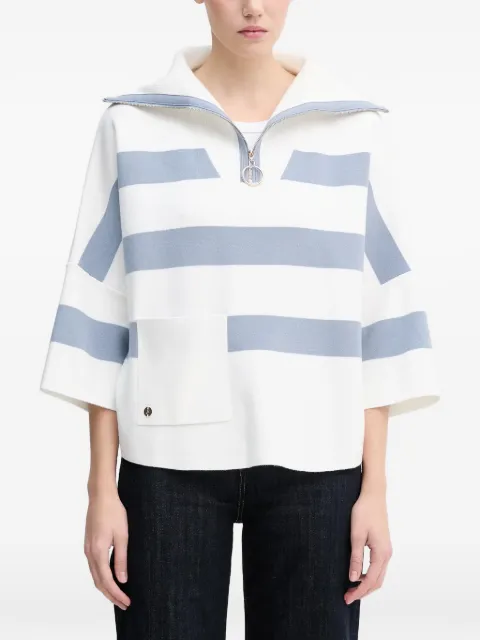 Joseph Ribkoff striped zip-up sweater