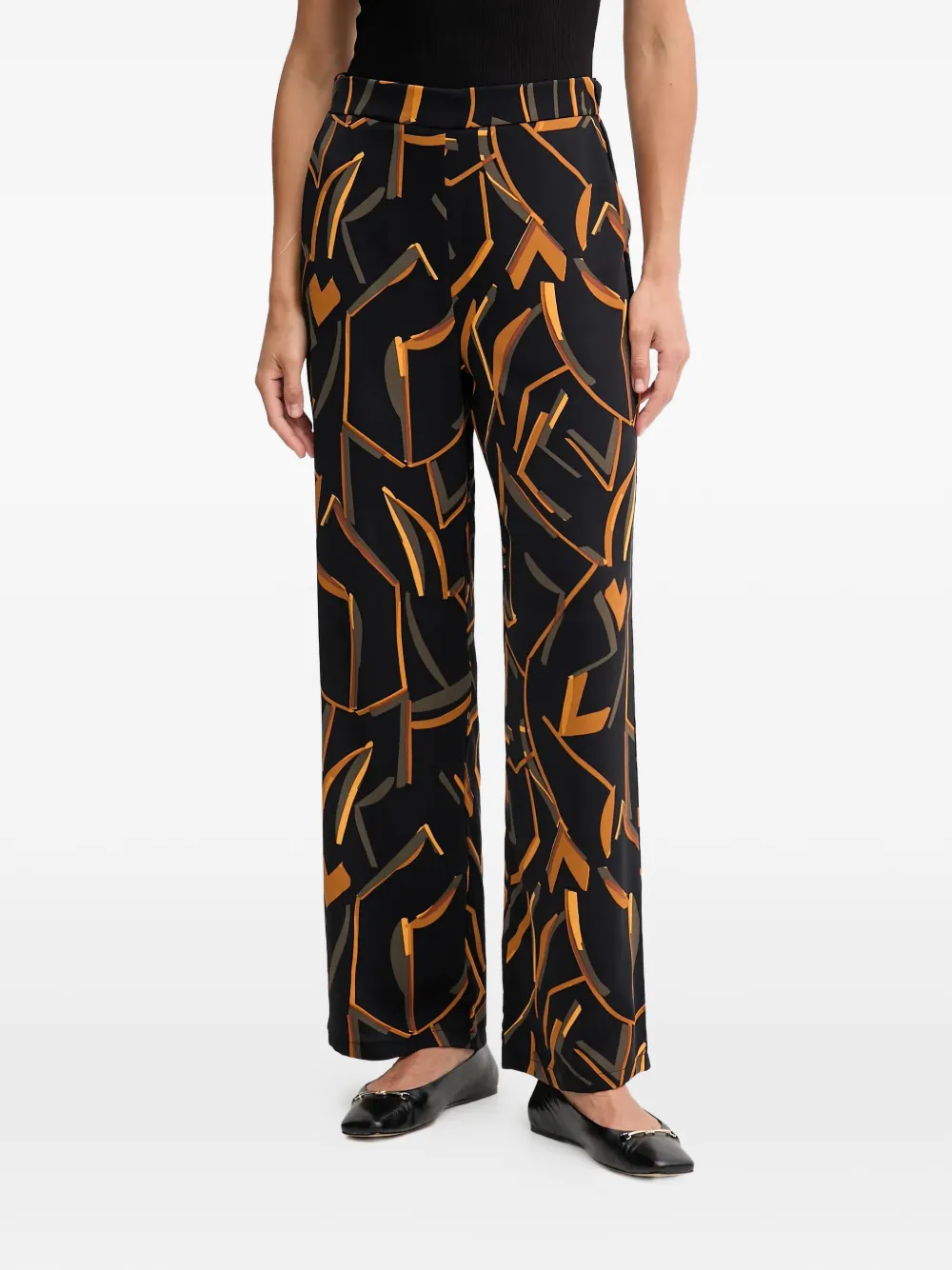 Joseph Ribkoff geometric-pattern trousers | Black | Image 1