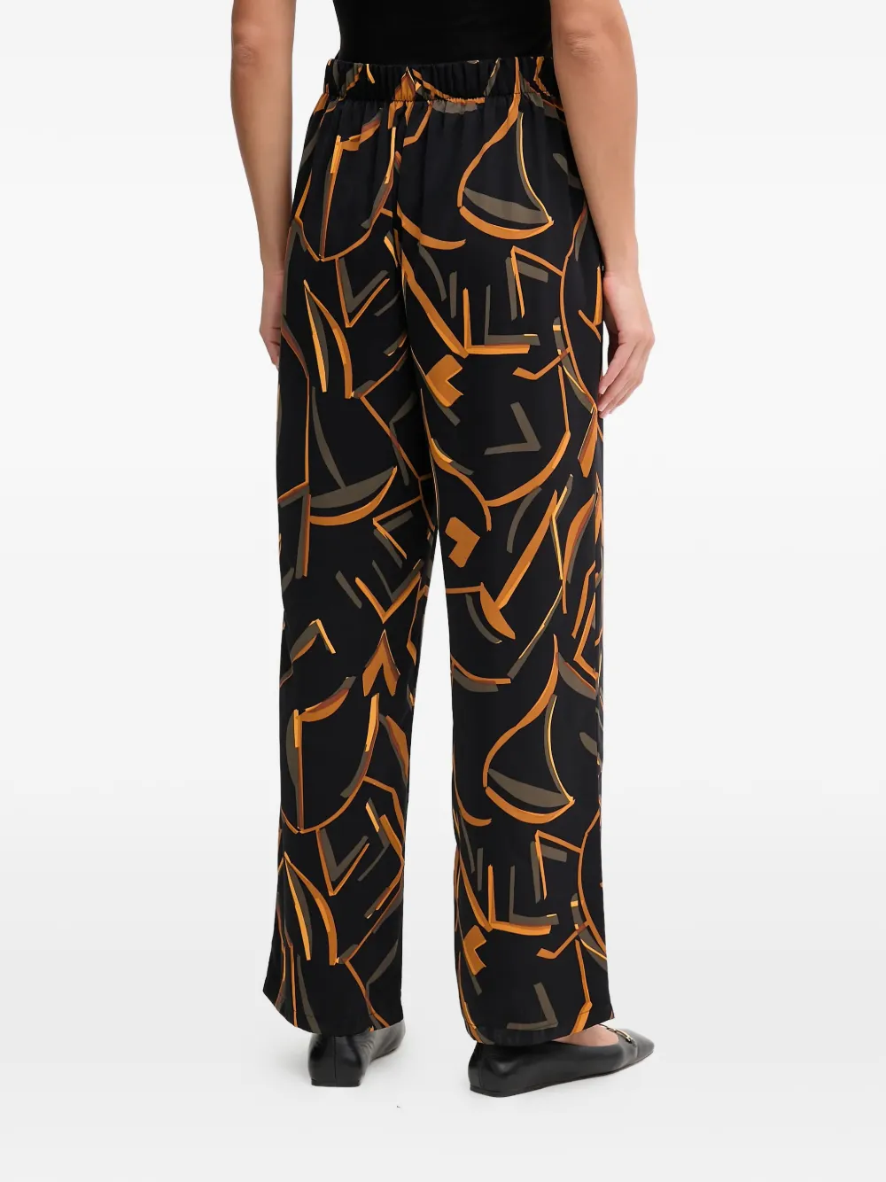 Joseph Ribkoff Broek met geometrisch patroon Zwart