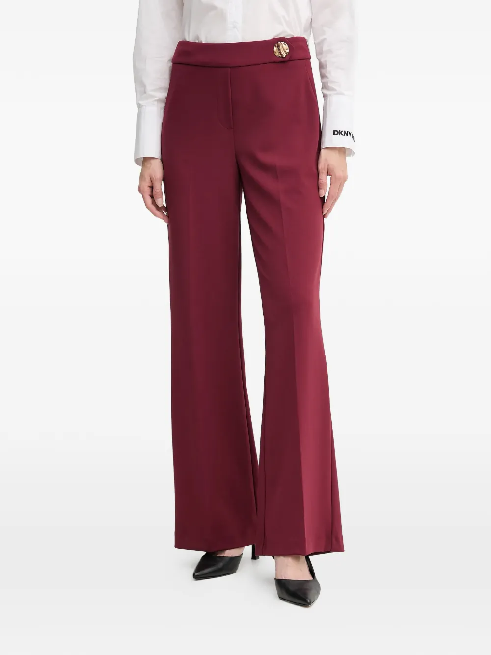 Joseph Ribkoff  button-accent flared trousers | Red | Image 1