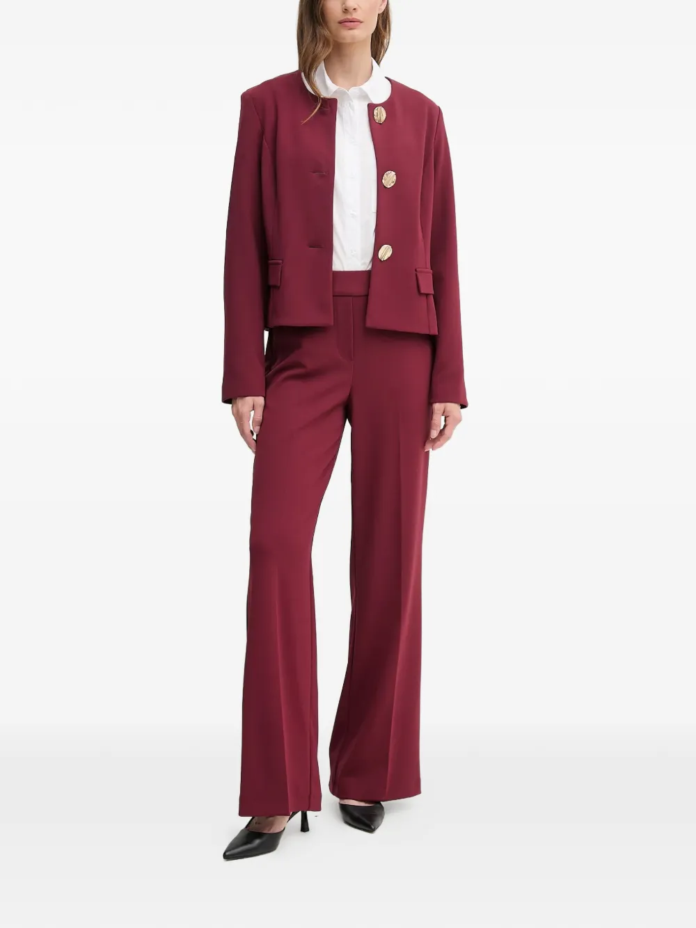 Joseph Ribkoff  button-accent flared trousers | Flared & Bell-Bottom Pants | Image 2