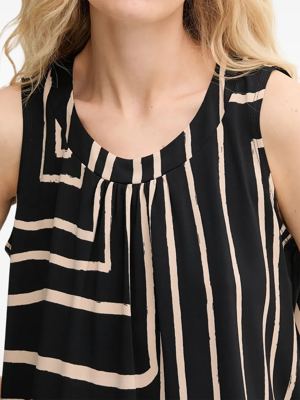 Geometric-Pattern Sleeveless Top