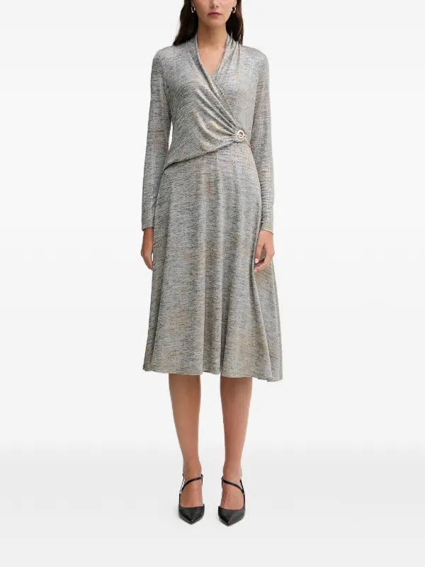 joseph ribkoff grey dress Joseph Ribkoff Belted Waist Dress Style 221365