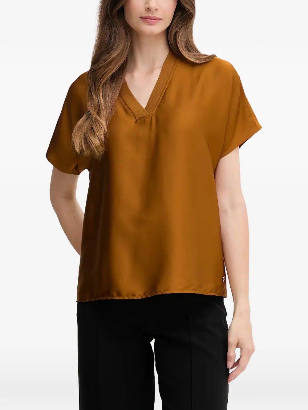 Joseph Ribkoff V-neck blouse - Marrone