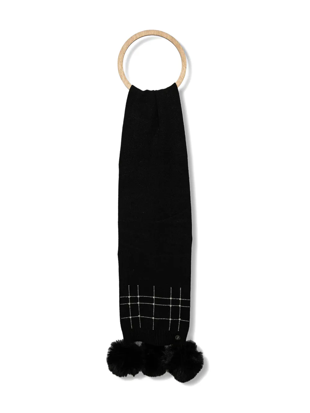 Joseph Ribkoff faux pearl pompom scarf - Nero