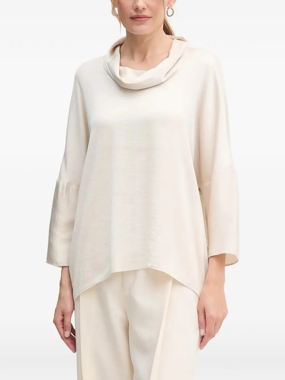 Joseph Ribkoff cowl-neck button blouse | Neutrals | Image 1