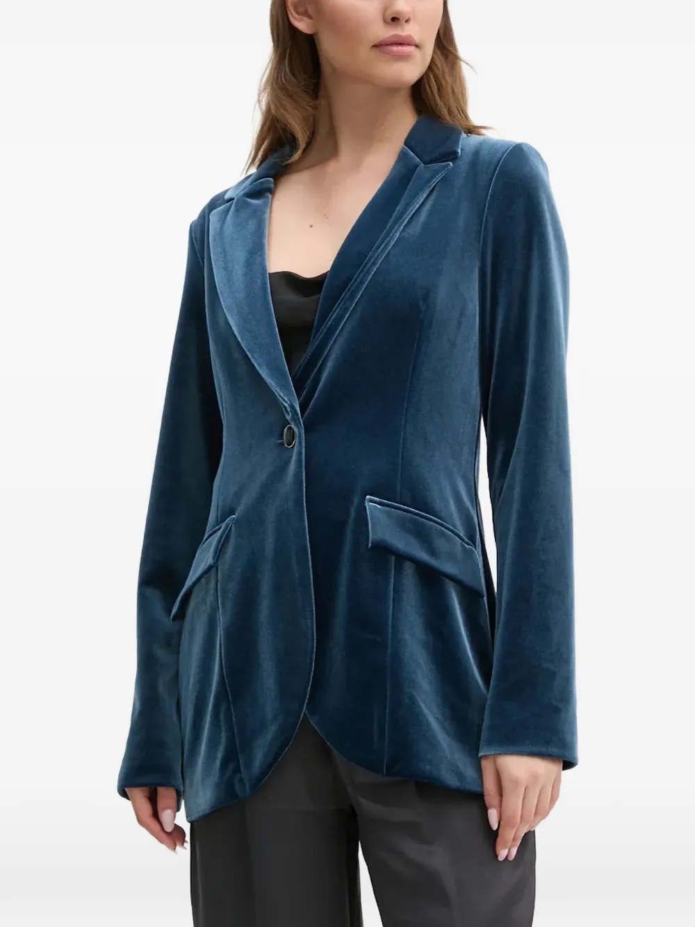 Joseph Ribkoff velvet single-breasted blazer - Blue