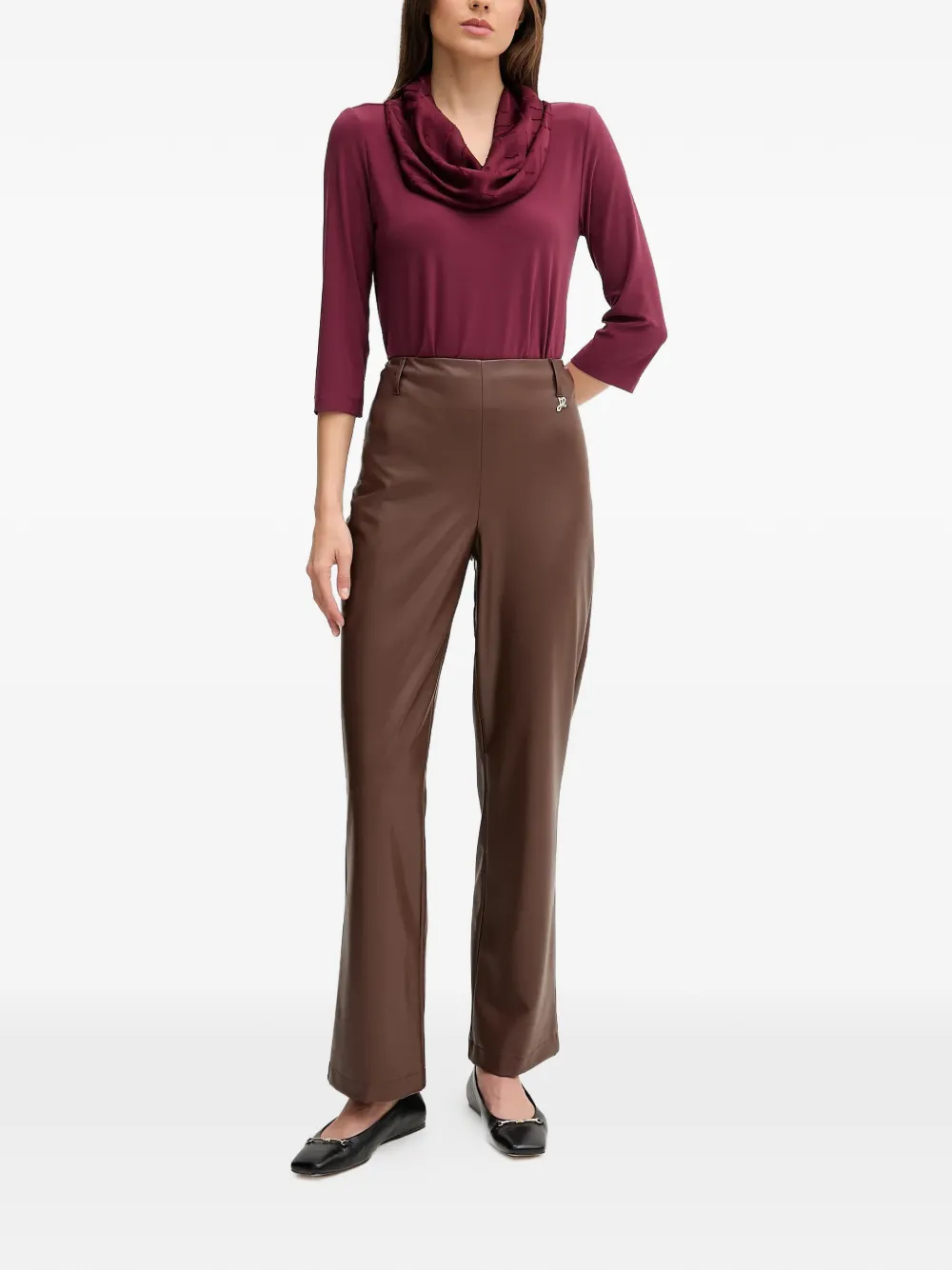 Joseph Ribkoff logo-plaque trousers - Bruin