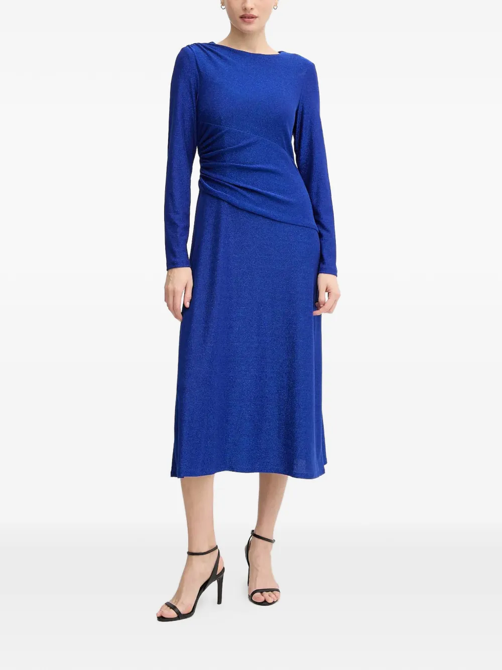 Joseph Ribkoff long-sleeve draped midi dress - Blauw