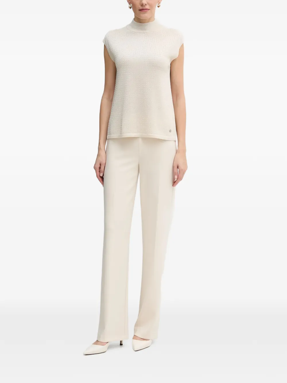 Embellished High-Neck Top