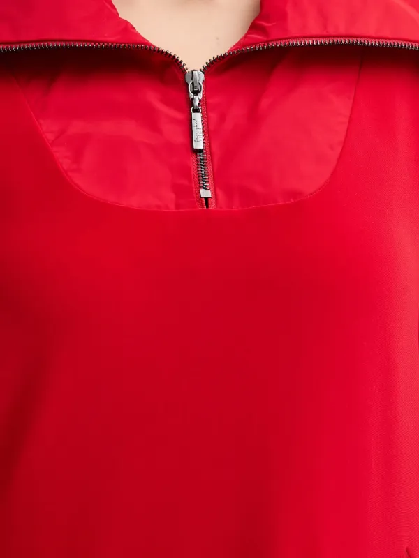 Joseph Ribkoff zip-collar Pocket Midi Dress | Red | FARFETCH