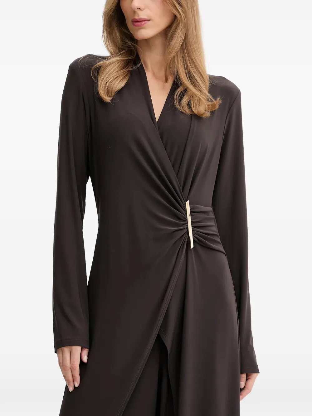 Joseph Ribkoff V-neck hardware jumpsuit | Brown | Image 1