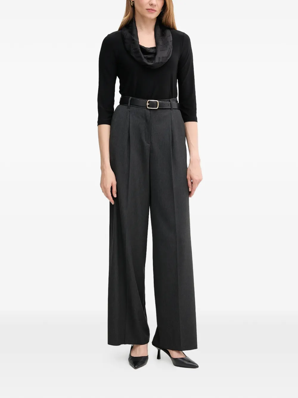 Joseph Ribkoff cowl-neck top - Zwart