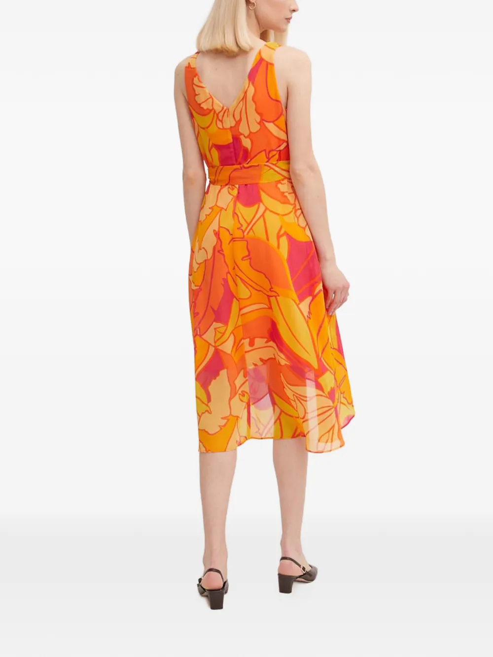 Joseph Ribkoff floral print V-neck dress - Oranje