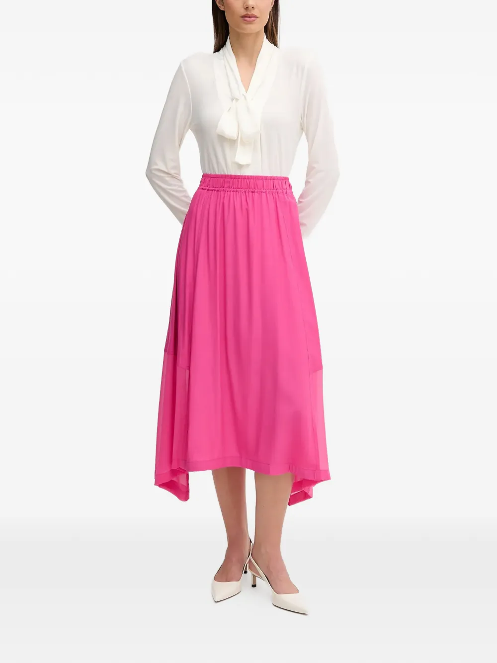 Joseph Ribkoff tie-neck long-sleeve blouse - Wit