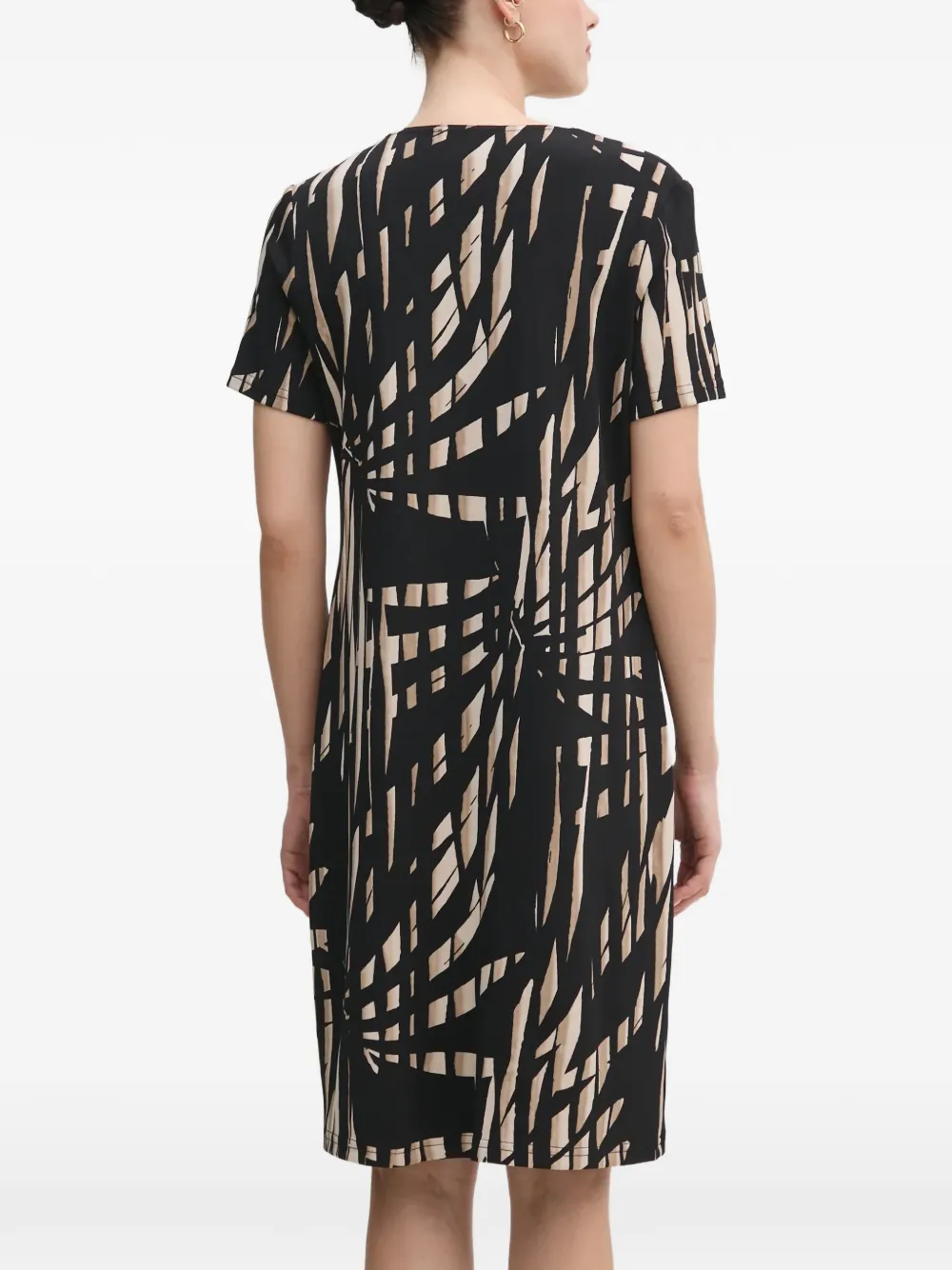  Joseph Ribkoff Eyelet Patterned V-neck Dress - Black 